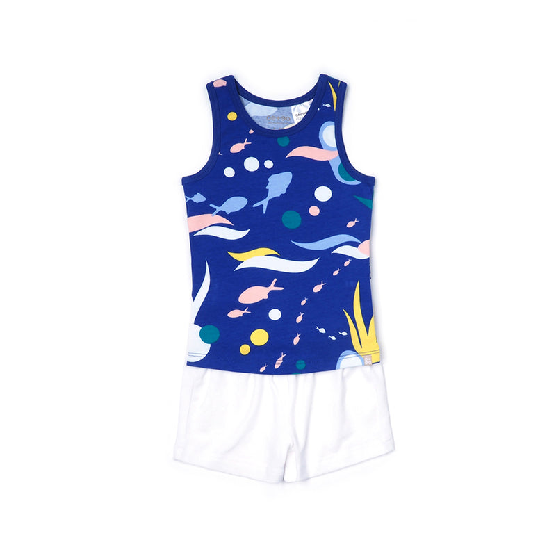 EASYEO Ocean Waves Tank Romper Shorts Collection