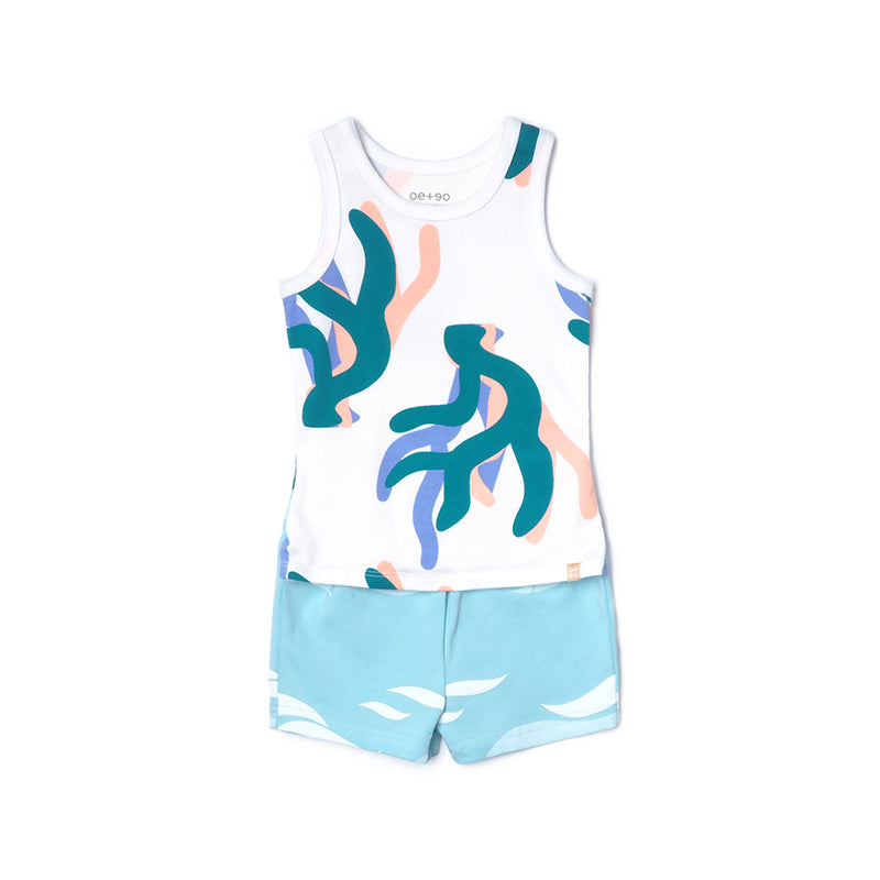 EASYEO Ocean Waves Tank Romper Shorts Collection