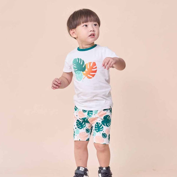 Tropical Land Toddler Essential Shorts (Printed Green）