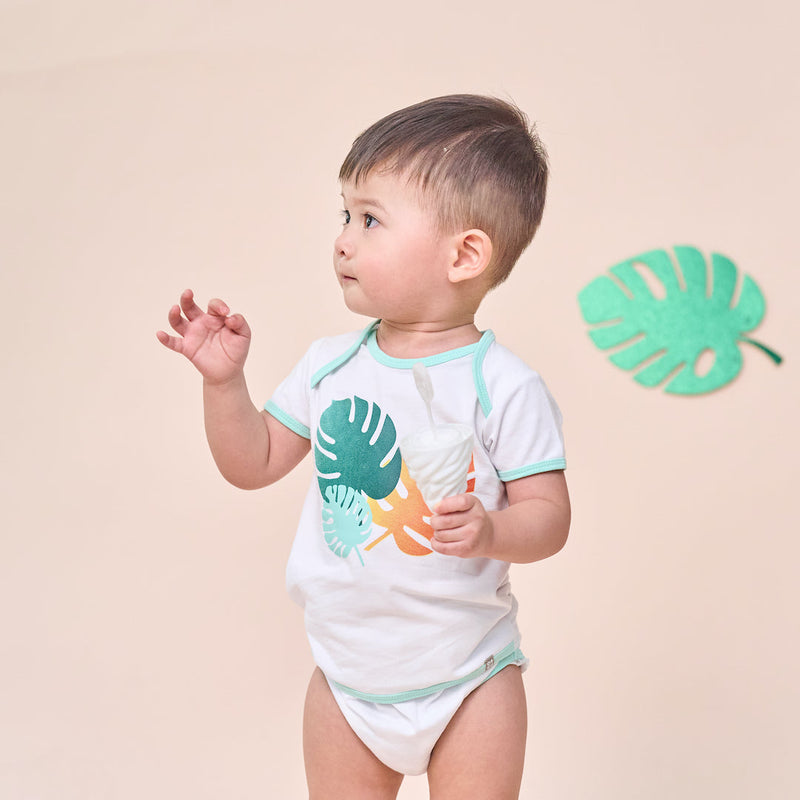 Tropical Land Baby Easyeo Romper (White)