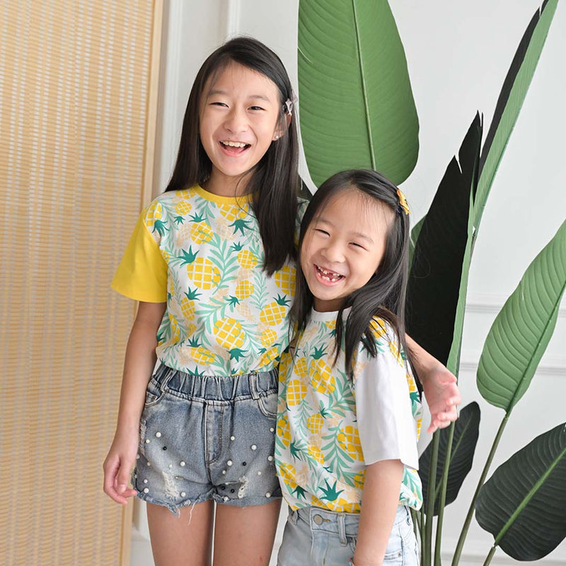 Lucky Charm Kids Essential Contrast Tee (Yellow Sleeves)