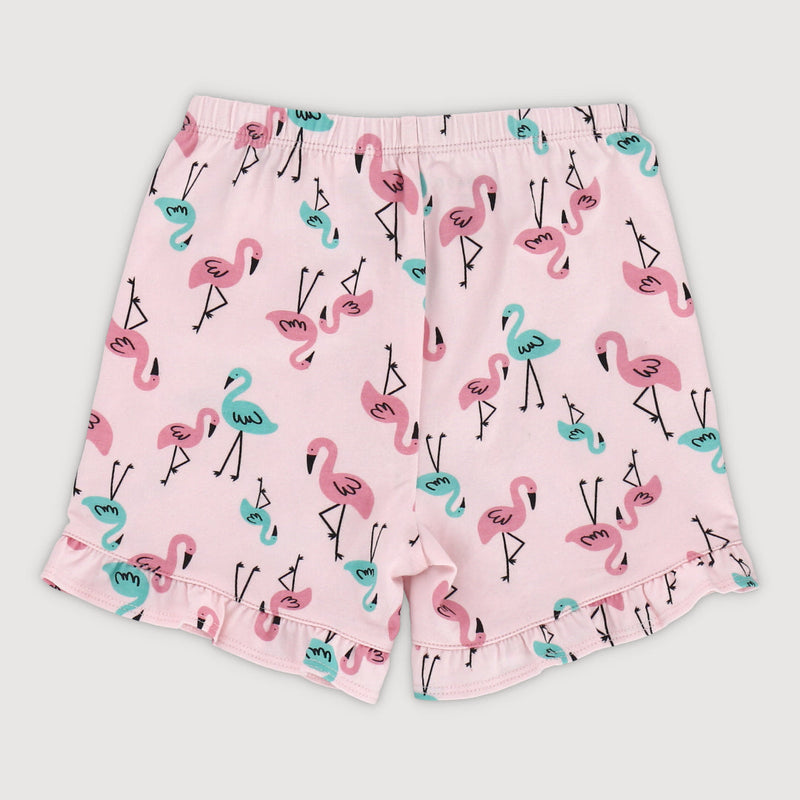 Tropical Land Toddler Girl Shorts (Printed Pink)