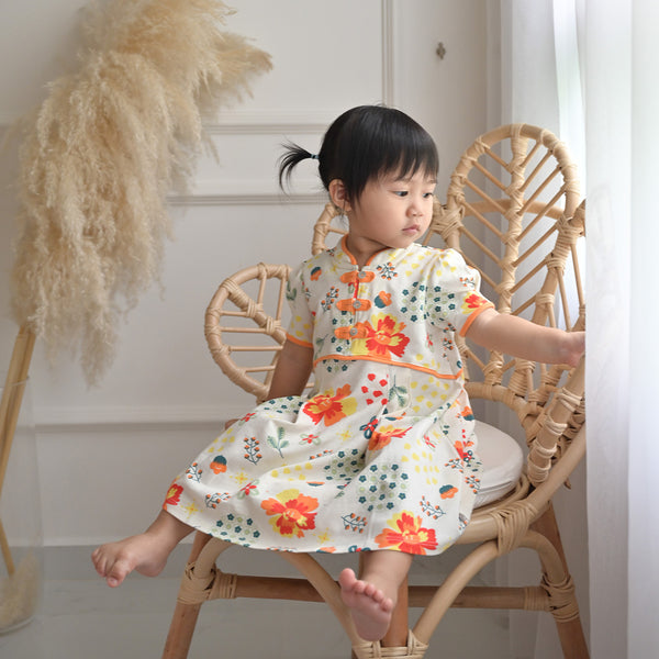 Abundance Of Blooms Toddler Girl Cheongsam Dress