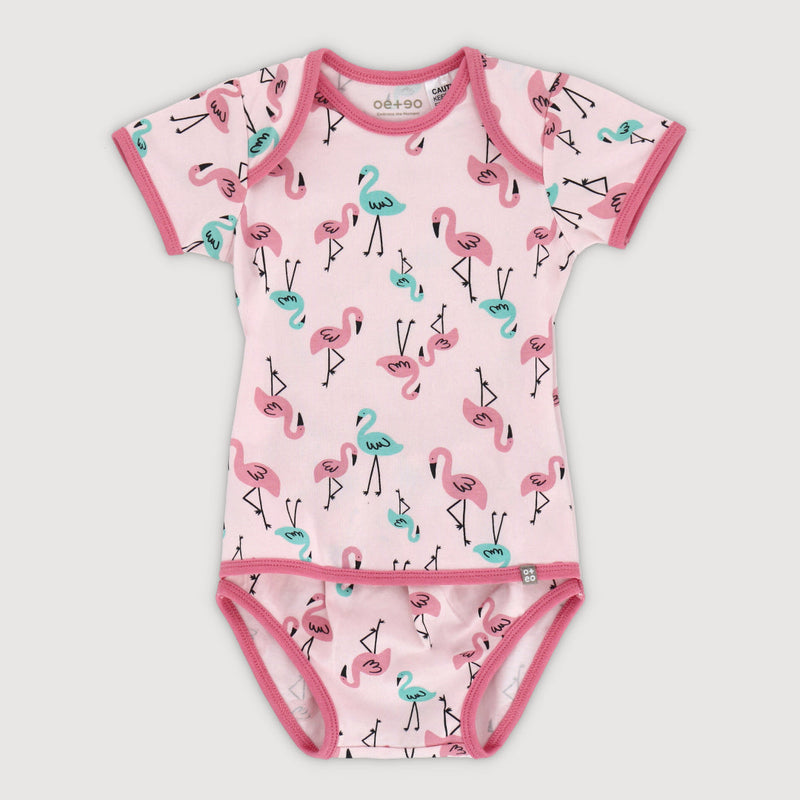 Tropical Land Baby Easyeo Romper (Printed Pink)