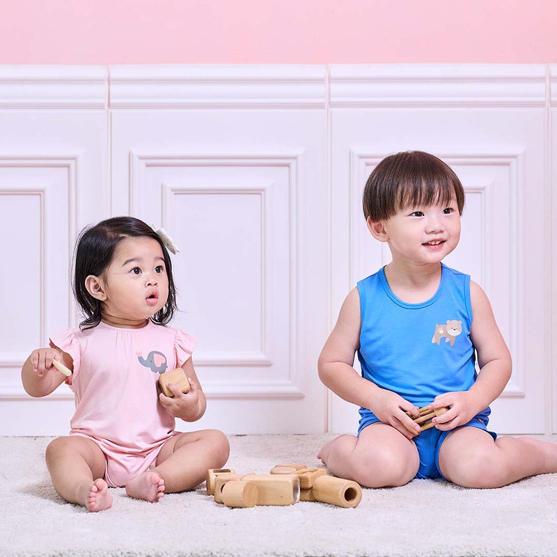 All Things Wonder Bamboo Toddler Sleeveless Set (Blue) | OETEO Singapore
