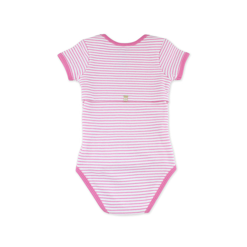 EASYEO Candy Stripes Short Sleeves Romper